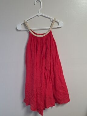 Altar'd State Red Halter Dress with Braided Gold Straps And Lining. Size Small